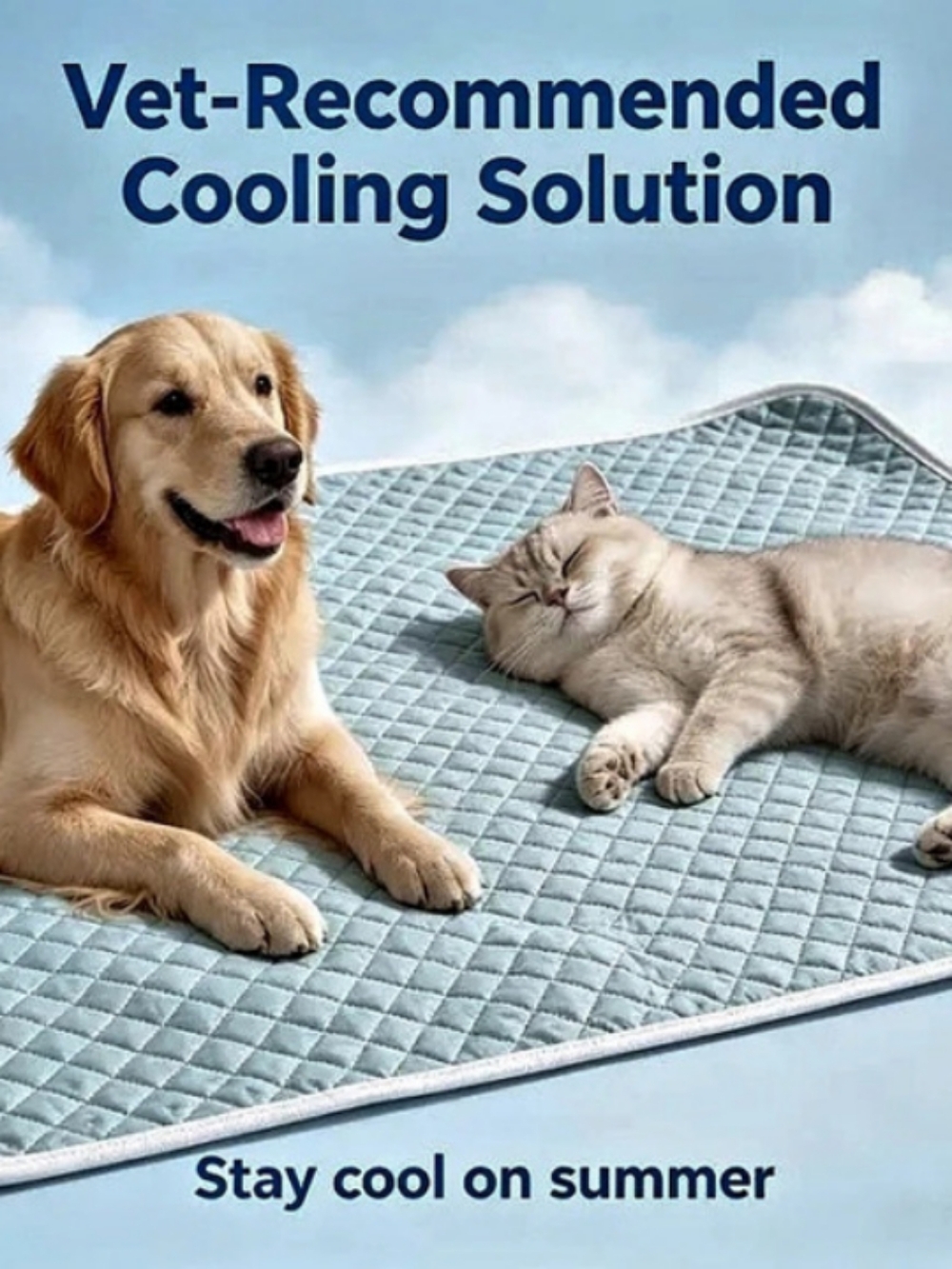 Timsunber Pet Cooling Mat Blue